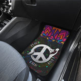 Fishing Car Mats Peace Love Fish Car Decor Hippie Style 182417 - YourCarButBetter