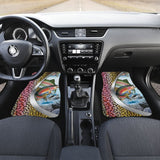 Fishing Car Mats Rainbow Trout Mix Seigaiha Wave Pattern Car Decor 182417 - YourCarButBetter