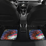 Fishing Car Mats Rainbow Trout Tied Dye Style Car Decor 182417 - YourCarButBetter