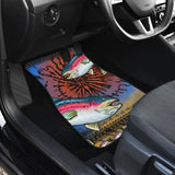 Fishing Car Mats Rainbow Trout Tied Dye Style Car Decor 182417 - YourCarButBetter