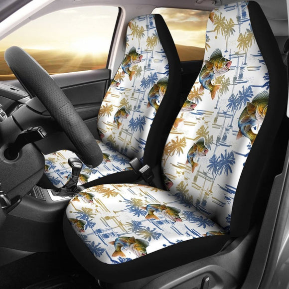 Fishing Car Seat Cover Walleye Pattern Hawaii Style 182417 - YourCarButBetter
