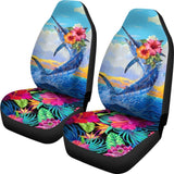 Fishing Car Seat Covers Blue Marlin Hawaii Flowers 182417 - YourCarButBetter