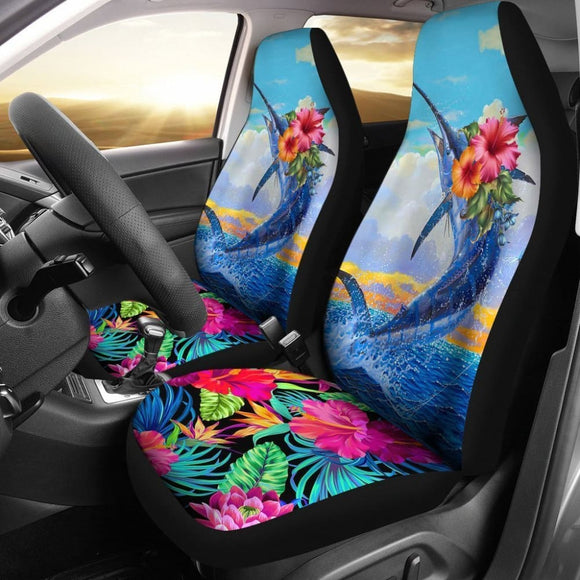 Fishing Car Seat Covers Blue Marlin Hawaii Flowers 182417 - YourCarButBetter