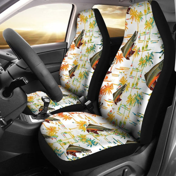 Fishing Car Seat Covers Brook Trout Pattern Hawaii Style 182417 - YourCarButBetter
