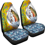 Fishing Car Seat Covers Brook Trout Scales Mix Water Art Car Decor 182417 - YourCarButBetter