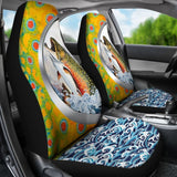 Fishing Car Seat Covers Brook Trout Scales Mix Water Art Car Decor 182417 - YourCarButBetter
