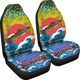 Fishing Car Seat Covers Brook Trout Slayer Car Decor 182417 - YourCarButBetter