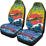 Fishing Car Seat Covers Brook Trout Slayer Car Decor 182417 - YourCarButBetter