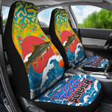Fishing Car Seat Covers Brook Trout Slayer Car Decor 182417 - YourCarButBetter