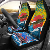 Fishing Car Seat Covers Brook Trout Slayer Car Decor 182417 - YourCarButBetter