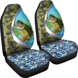 Fishing Car Seat Covers Largemouth Bass Fish Scales Mix Water Art Car Decor 182417 - YourCarButBetter