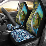 Fishing Car Seat Covers Largemouth Bass Fish Scales Mix Water Art Car Decor 182417 - YourCarButBetter