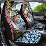 Fishing Car Seat Covers Rainbow Trout Fish Scales Mix Water Art Car Decor 182417 - YourCarButBetter