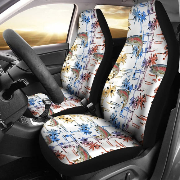 Fishing Car Seat Covers Rainbow Trout Pattern Hawaii Style 182417 - YourCarButBetter