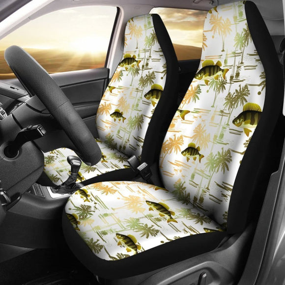 Fishing Car Seat Covers Yellow Perch Pattern Hawaii Style 182417 - YourCarButBetter