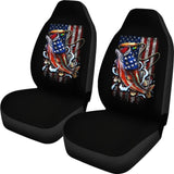 Fishing Largemouth Bass with American Flag Style Car Seat Covers 210906 - YourCarButBetter