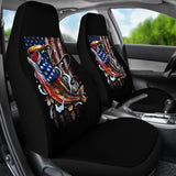 Fishing Largemouth Bass with American Flag Style Car Seat Covers 210906 - YourCarButBetter