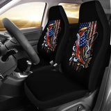 Fishing Largemouth Bass with American Flag Style Car Seat Covers 210906 - YourCarButBetter