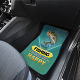 Fishing Makes Me Happy Largemouth Bass Fishing Car Floor Mats 182417 - YourCarButBetter