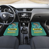 Fishing Makes Me Happy Largemouth Bass Fishing Car Floor Mats 182417 - YourCarButBetter