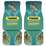 Fishing Makes Me Happy Largemouth Bass Fishing Car Floor Mats 182417 - YourCarButBetter