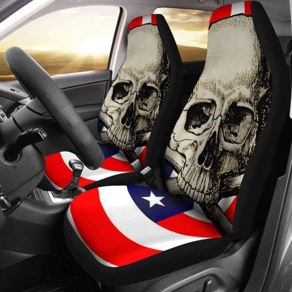Flag Skull Car Seat Covers 153908 - YourCarButBetter