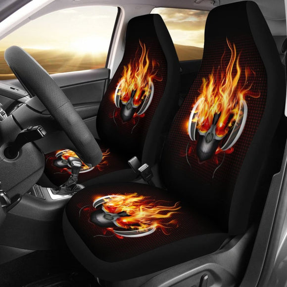 Flame Skull Car Seat Covers 103131 - YourCarButBetter