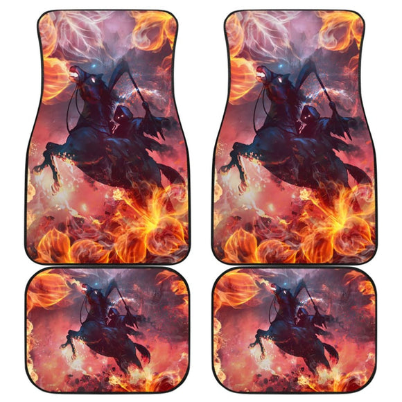 Flaming Fire Grim Reaper Death From Hell Car Floor Mats 212304 - YourCarButBetter