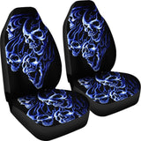 Flaming Gothic Skull Car Seat Covers 103131 - YourCarButBetter