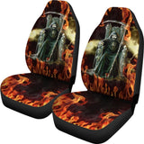 Flaming Grim Reaper Fire Car Seat Covers 212304 - YourCarButBetter