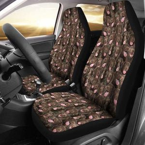 Flat Coated Retriever Full Face Car Seat Covers 115106 - YourCarButBetter