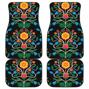 Floral Beadwork Four Clans Car Floor Mats 153908 - YourCarButBetter