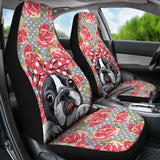 Floral Boston Terrier Car Seat Covers 153908 - YourCarButBetter