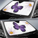 Floral Butterfly White and Purple Car Auto Sun Shades 211301 - YourCarButBetter