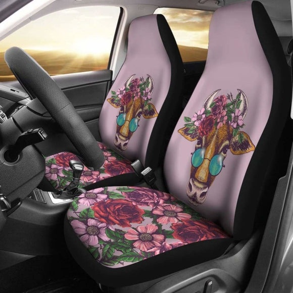 Floral Cow Car Seat Covers 144730 - YourCarButBetter