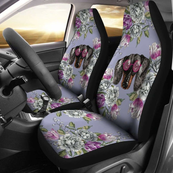 Floral Dachshund Car Seat Covers 092813 - YourCarButBetter