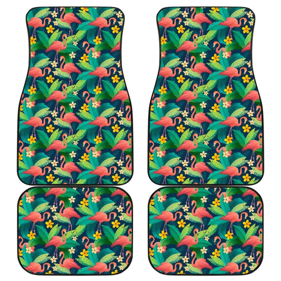 Floral Flamingo Theme Car Floor Mats 210704 - YourCarButBetter