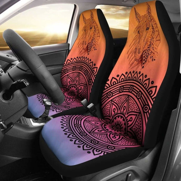 Floral Horse Car Seat Covers 04 170804 - YourCarButBetter