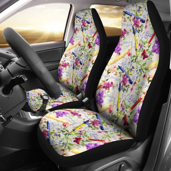 Floral Math Car Seat Covers 153908 - YourCarButBetter
