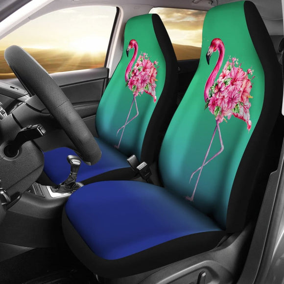 Floral Pink Flamingos Flowers Car Seat Covers 210502 - YourCarButBetter