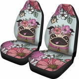 Floral Pug Car Seat Covers 102918 - YourCarButBetter