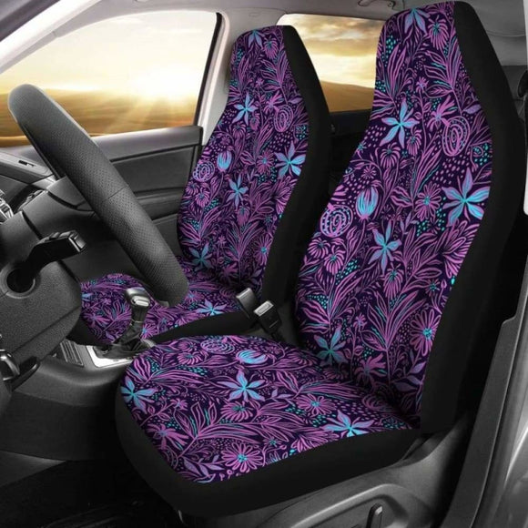 Floral Purple Car Seat Covers 153908 - YourCarButBetter