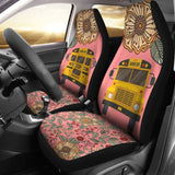 Floral School Bus Car Seat Covers 153908 - YourCarButBetter