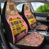 Floral School Bus Car Seat Covers 153908 - YourCarButBetter