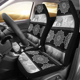 Flower Mandala Elephant Black Car Seat Covers 202820 - YourCarButBetter