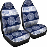 Flower Mandala Elephant Navy Car Seat Covers 202820 - YourCarButBetter