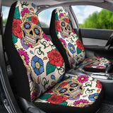Flower Sugar Skull Car Seat Covers 101207 - YourCarButBetter