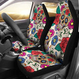 Flower Sugar Skull Car Seat Covers 101207 - YourCarButBetter