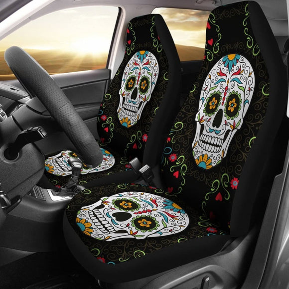 Flower Sugar Skull Ii Car Seat Covers 101819 - YourCarButBetter