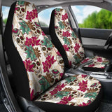 Flowers Sugar Skull Car Seat Covers 101207 - YourCarButBetter